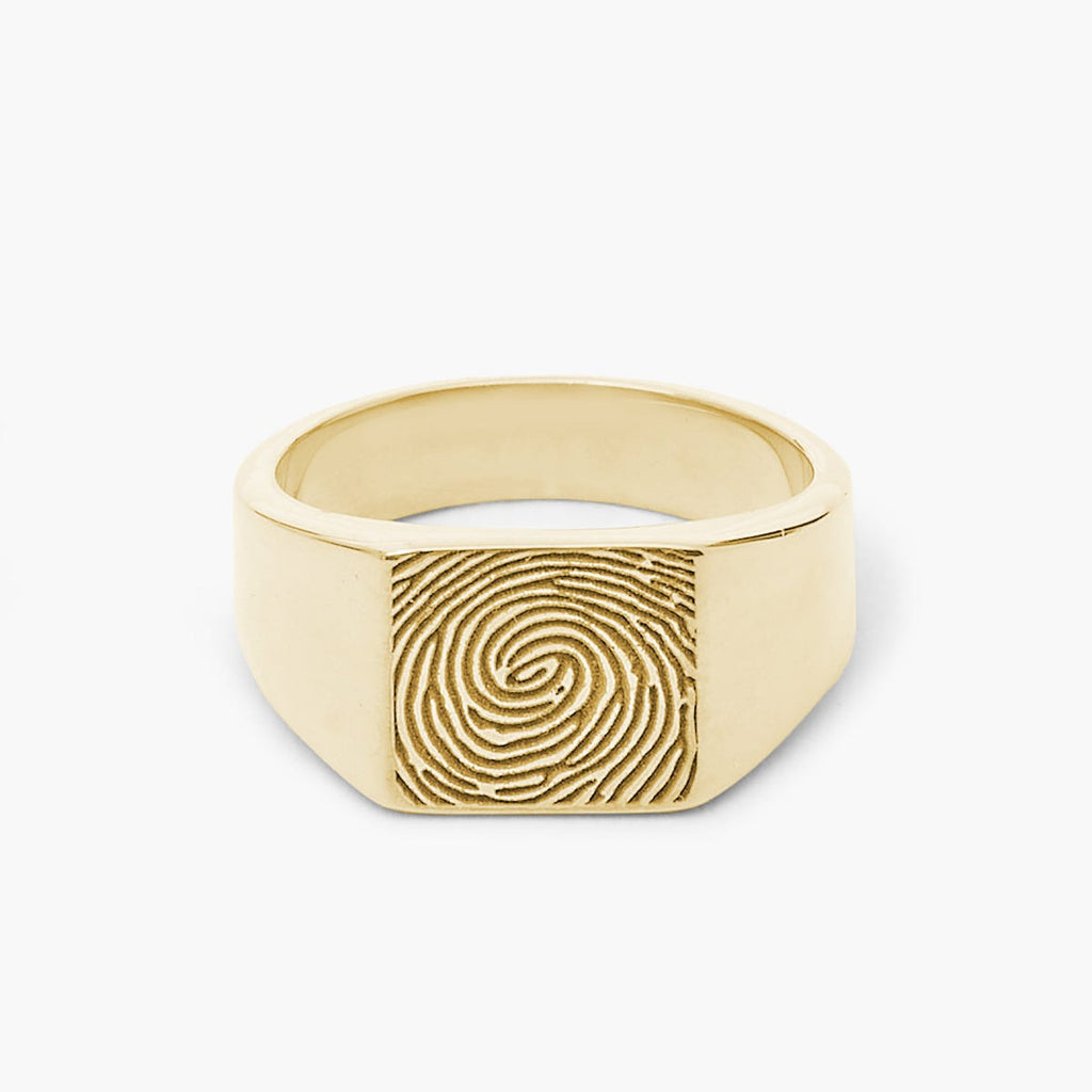 Custom Men's Fingerprint Signet Ring