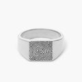 Custom Men's Fingerprint Signet Ring