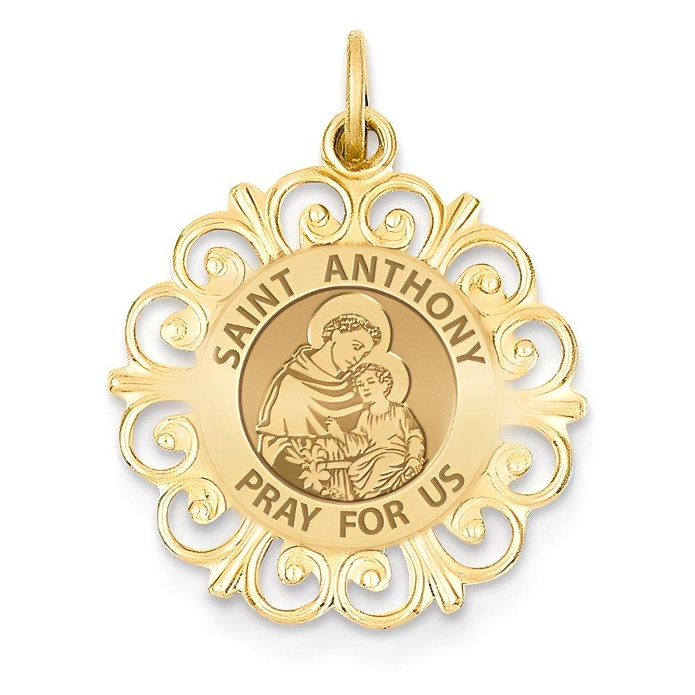 Saint Anthony Round Filigree Religious Medal  "EXCLUSIVE"
