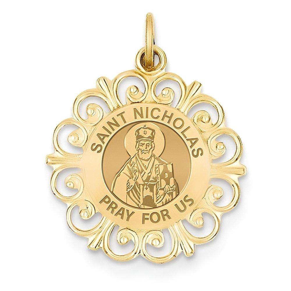 Saint Nicholas Round Filigree Religious Medal  "EXCLUSIVE"