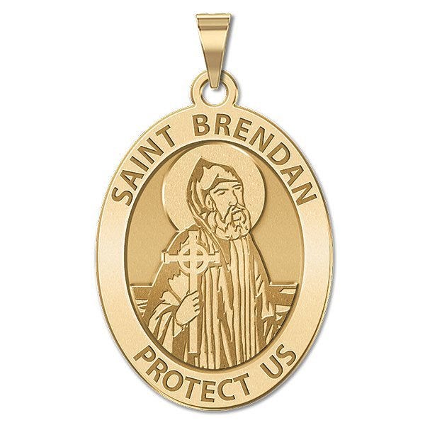 Saint Brendan Religious Oval Medal - "EXCLUSIVE"