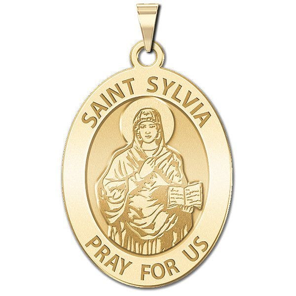Saint Sylvia Religious Medal OVAL