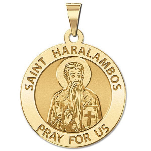 Saint Haralambos Round Religious Medal