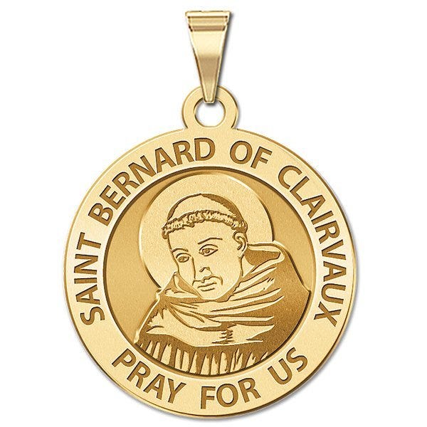 Saint Bernard of Clairvaux Round Religious Medal