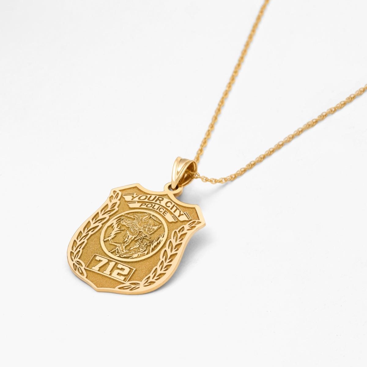 Saint Michael Personalized Police Badge with Department & Badge Number