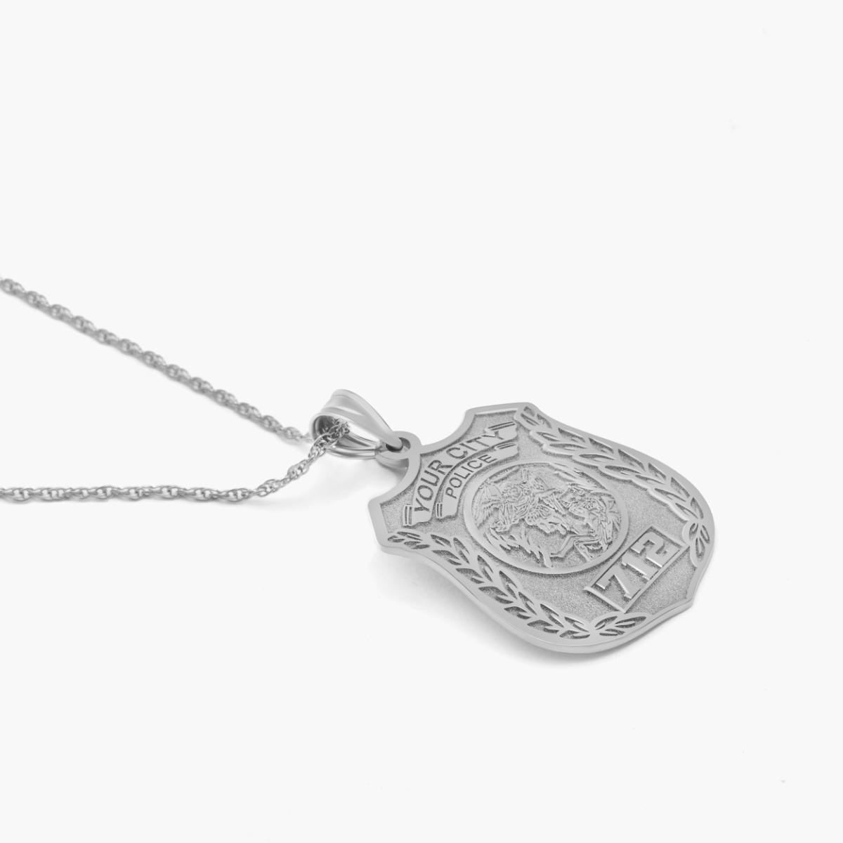 Saint Michael Personalized Police Badge with Department & Badge Number