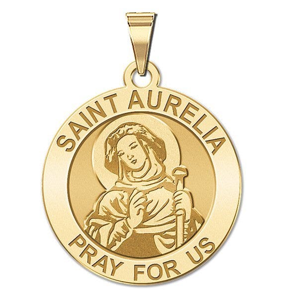 Saint Aurelia Round Religious Medal