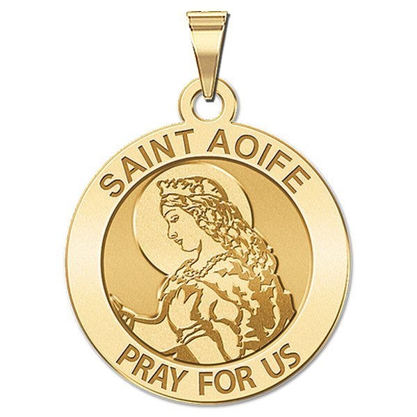 Saint Aoife Round Religious Medal  "EXCLUSIVE"