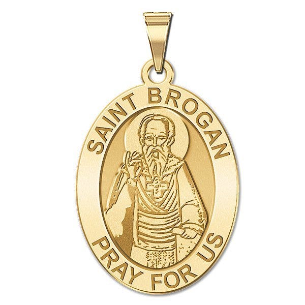 Saint Brogan Oval Religious Medal - Oval "EXCLUSIVE"