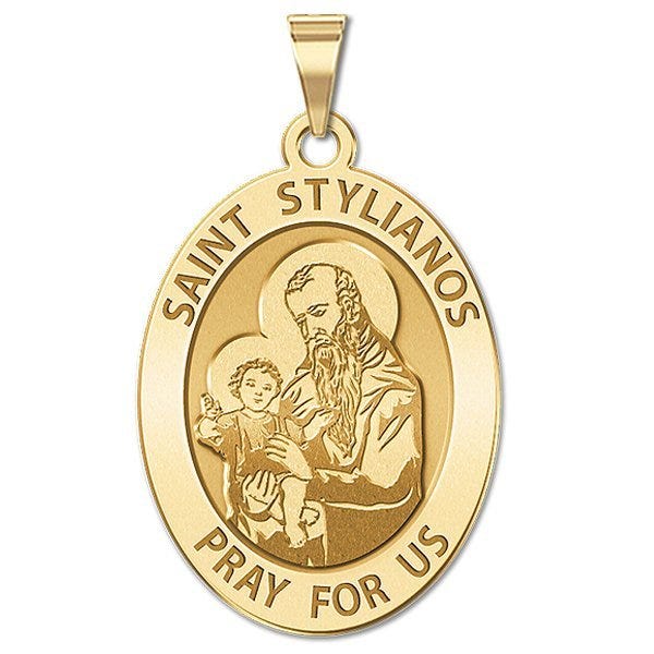 Saint Stylianos - Oval Religious Medal