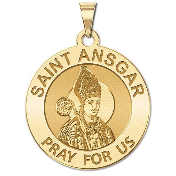 Saint Ansgar Round Religious Medal - "EXCLUSIVE"