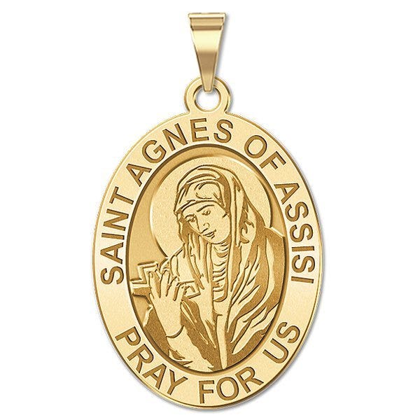 Saint Agnes Of Assisi Oval Religious Medal