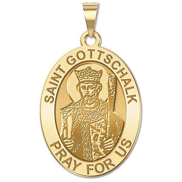 Saint Gottschalk Religious Oval Medal
