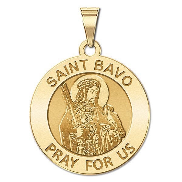 Saint Bavo Round Religious Medal "EXCLUSIVE"