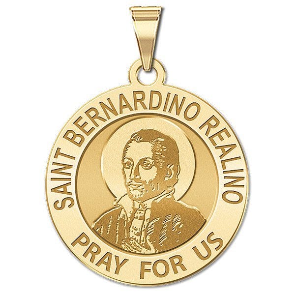 Saint Bernardino Realino (Younger Version) Round Religious Medal "EXCLUSIVE"