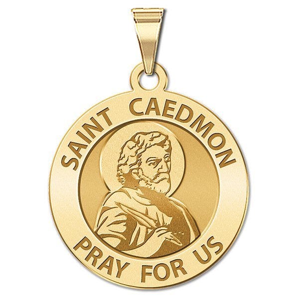 Saint Caedmon Round Religious Medal "EXCLUSIVE"