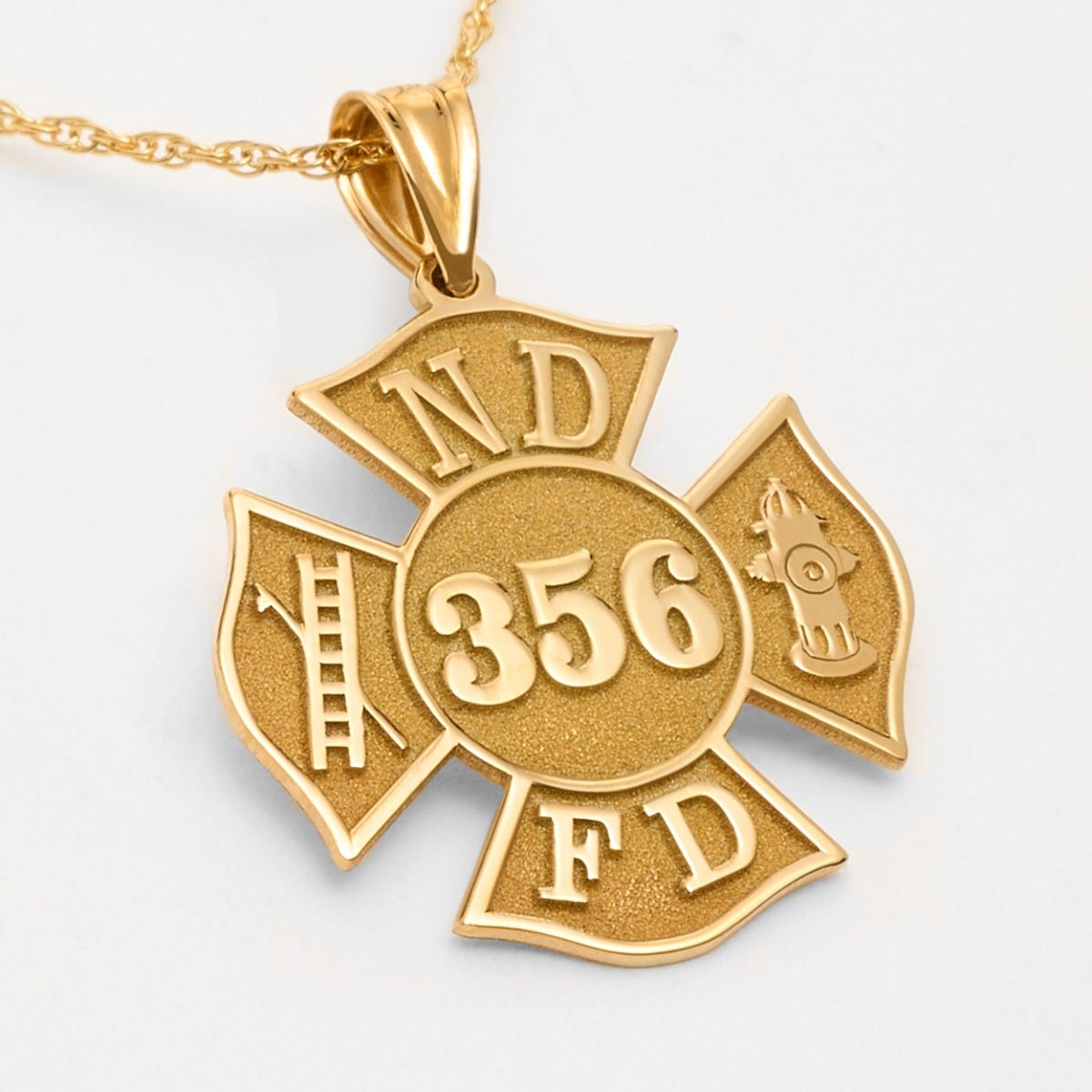 Personalized Professional Shape Firefighter Badge with Your Number & Department