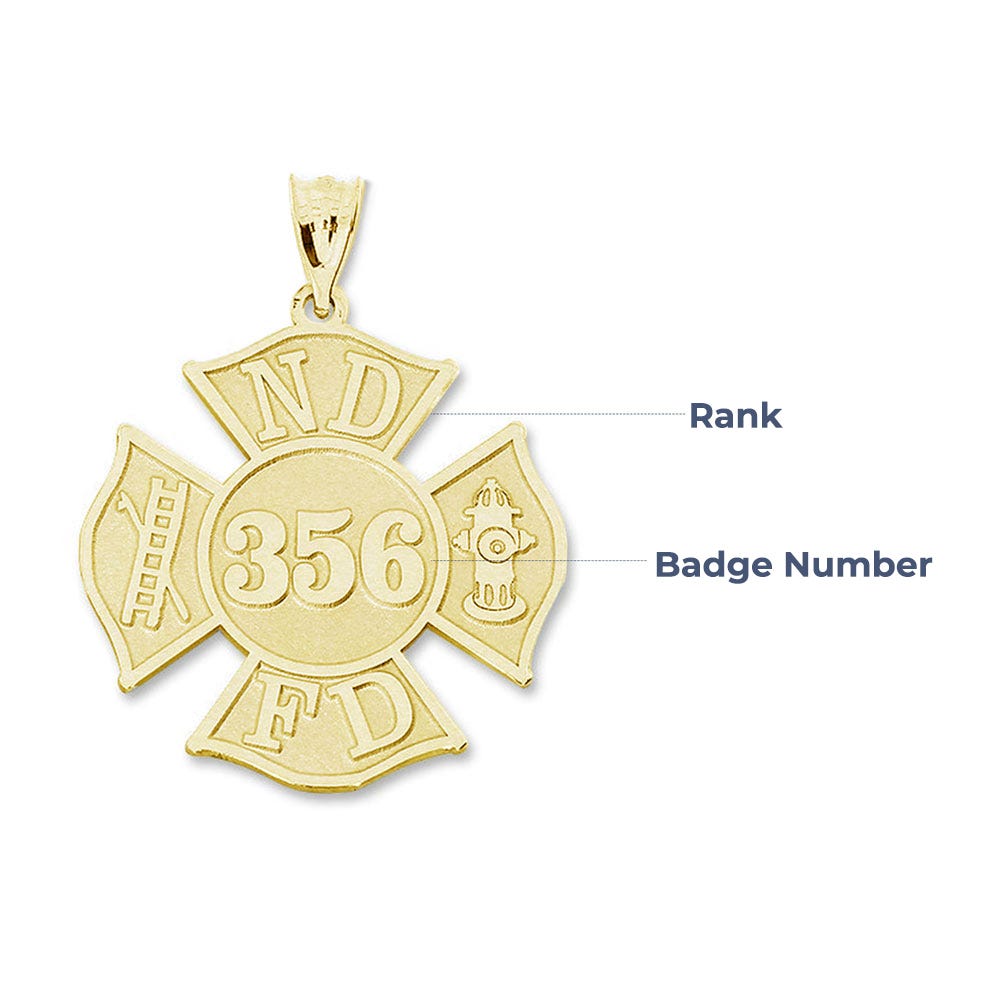 Personalized Professional Shape Firefighter Badge with Your Number & Department