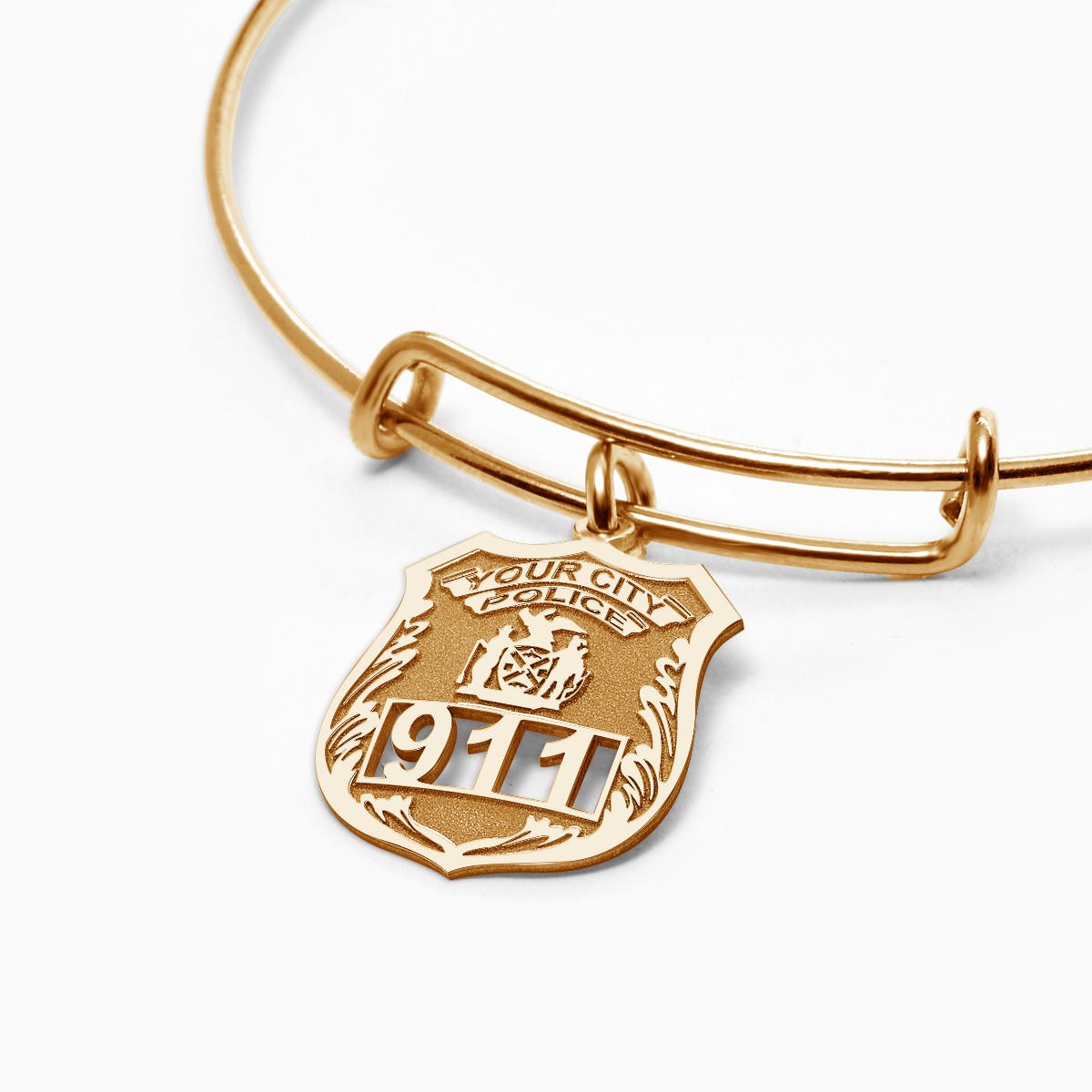 Personalized Police Badge Expandable Bracelet