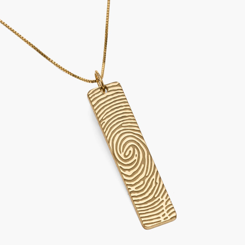 Custom Fingerprint Vertical Tag Charm or Pendant