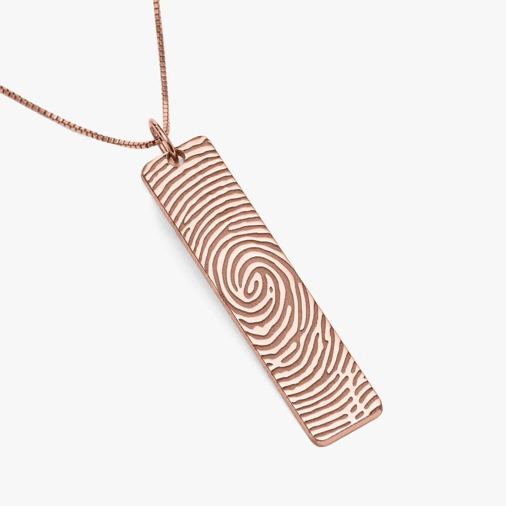 Custom Fingerprint Vertical Tag Charm or Pendant
