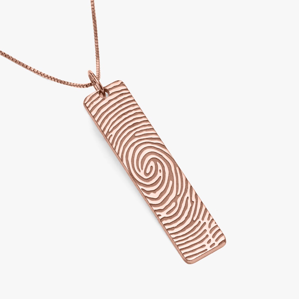 Custom Fingerprint Vertical Tag Charm or Pendant