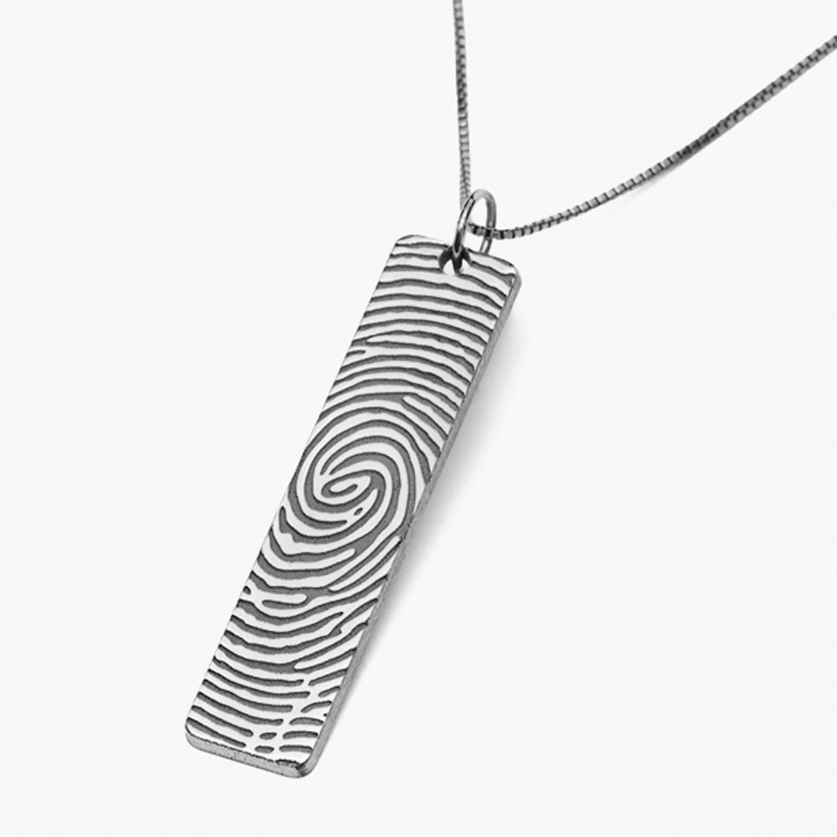 Custom Fingerprint Vertical Tag Charm or Pendant