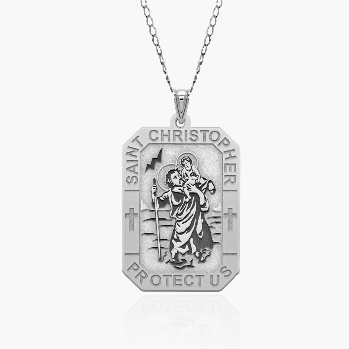 Saint Christopher Rectangular Tag Religious Medal "EXCLUSIVE"