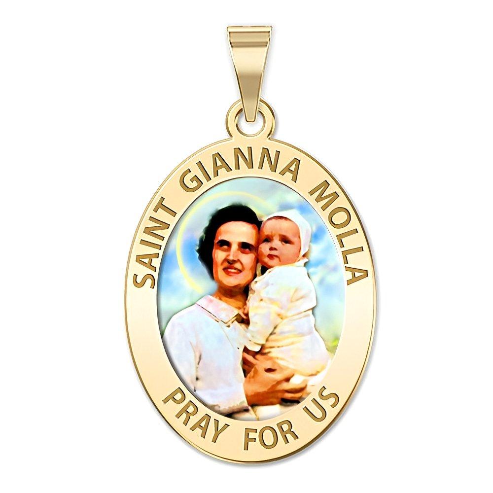 Saint Gianna Beretta Molla Oval Color Religious Medal