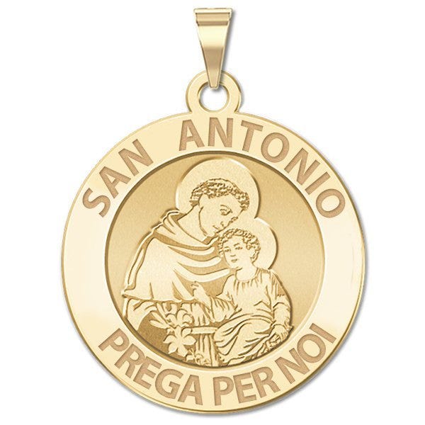 Saint Anthony ITALIAN Round Religious Medal "EXCLUSIVE"