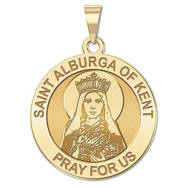 Saint Alburga of Kent Round Religious Medal "EXCLUSIVE"