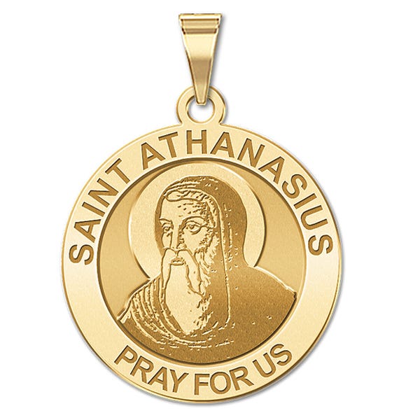 Saint Athanasius Round Religious Medal
