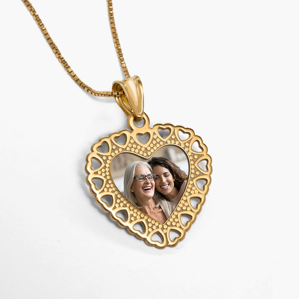 Photo Engraved Small Heart Charm