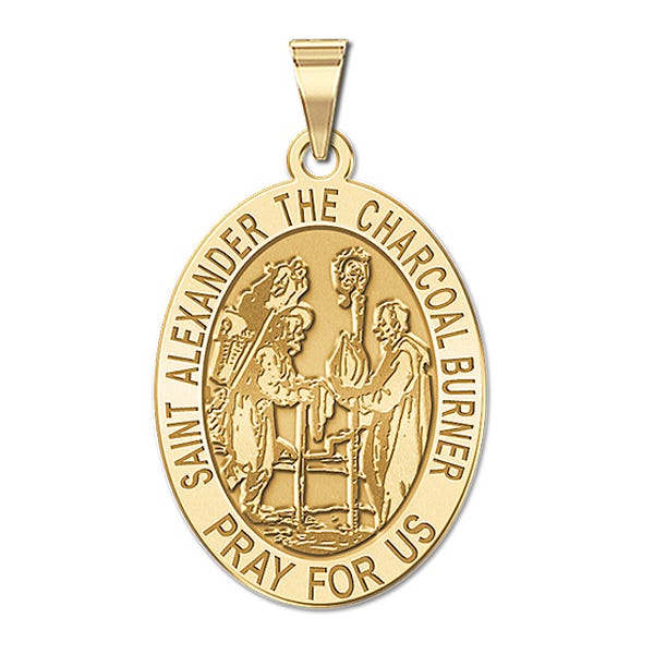 Saint Alexander the Charcoal Burner Oval Religious Medal "EXCLUSIVE"