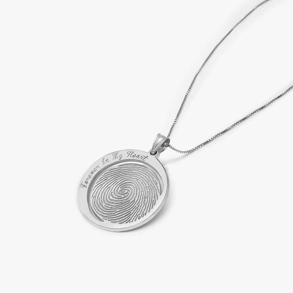 Custom Fingerprint Round Charm or Pendant