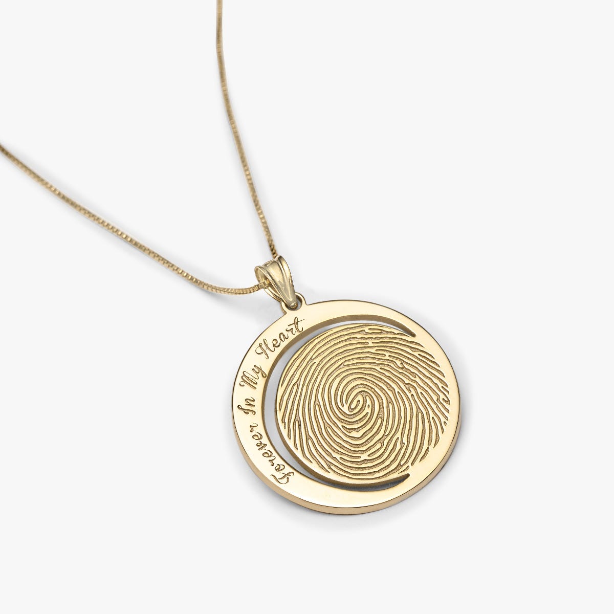 Custom Fingerprint Round Charm or Pendant