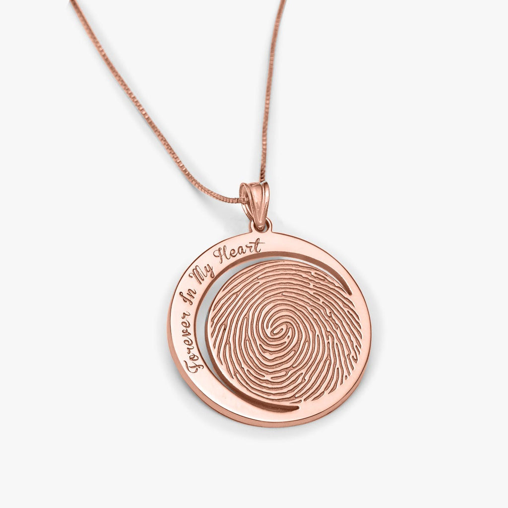 Custom Fingerprint Round Charm or Pendant
