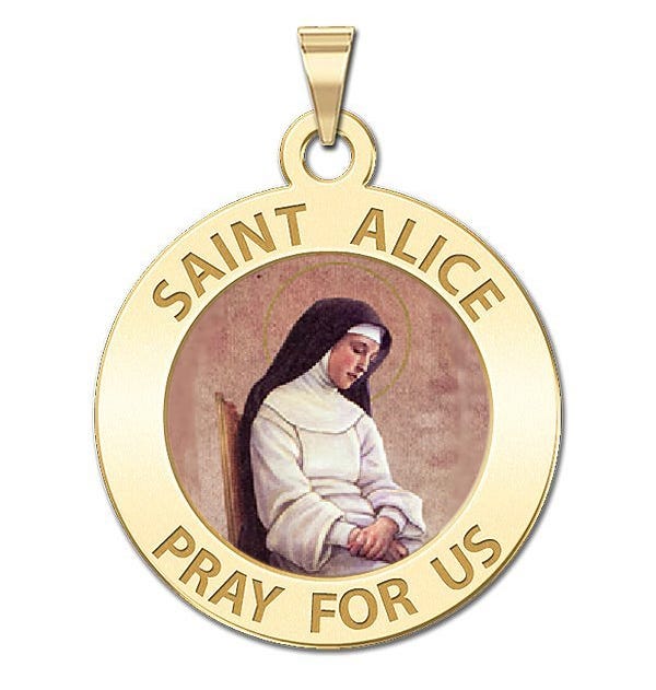 Saint Alice Round Religious Medal Color