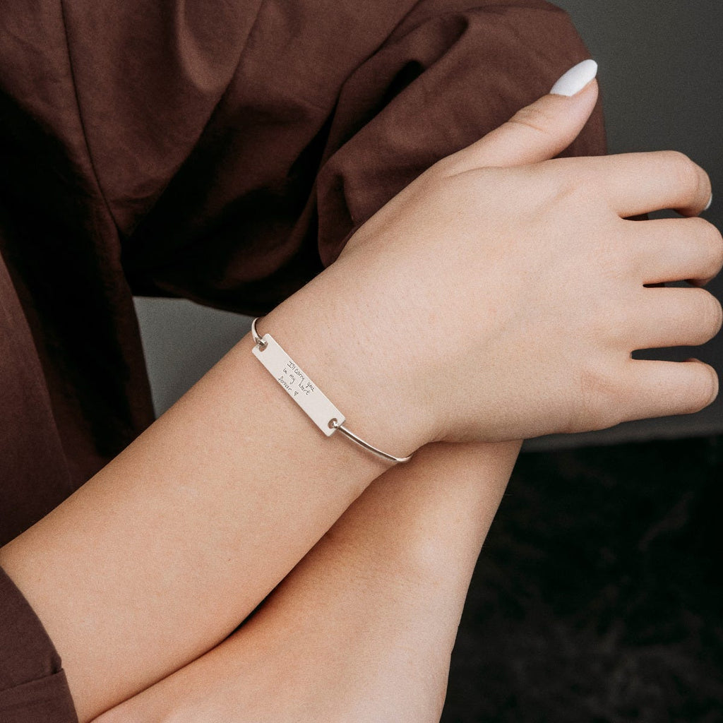 Personalized Handwriting Bangle Bracelet