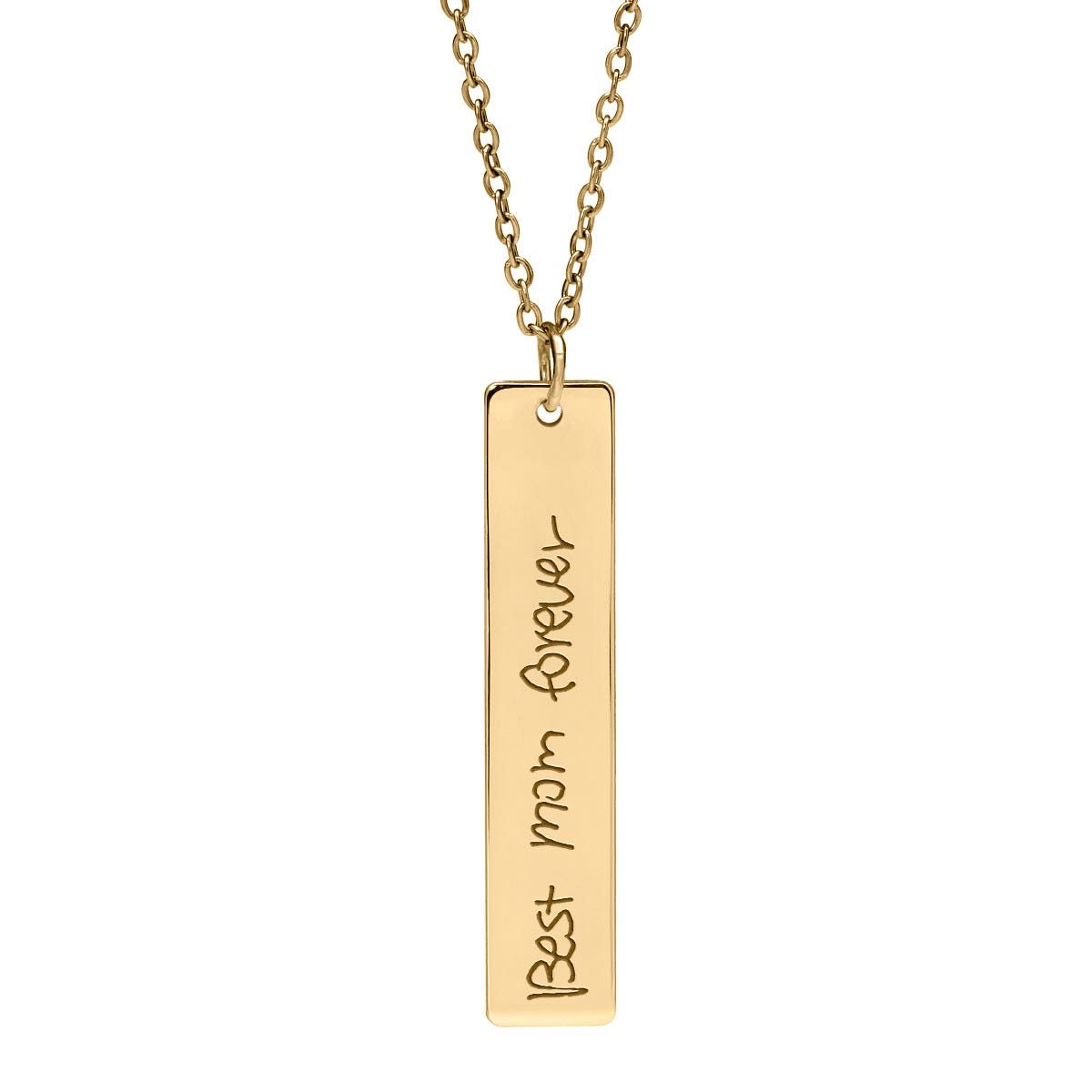 Personalized Handwriting Vertical Bar with 18" Chain