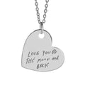 Personalized Handwriting Sideways Heart Pendant