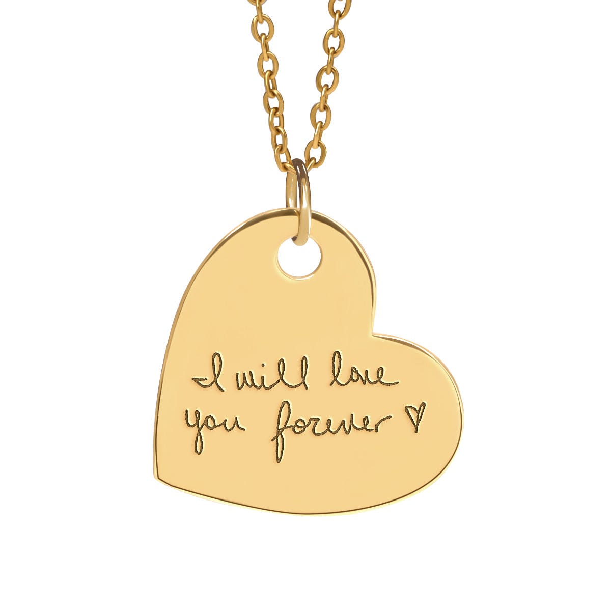 Personalized Handwriting Sideways Heart Pendant