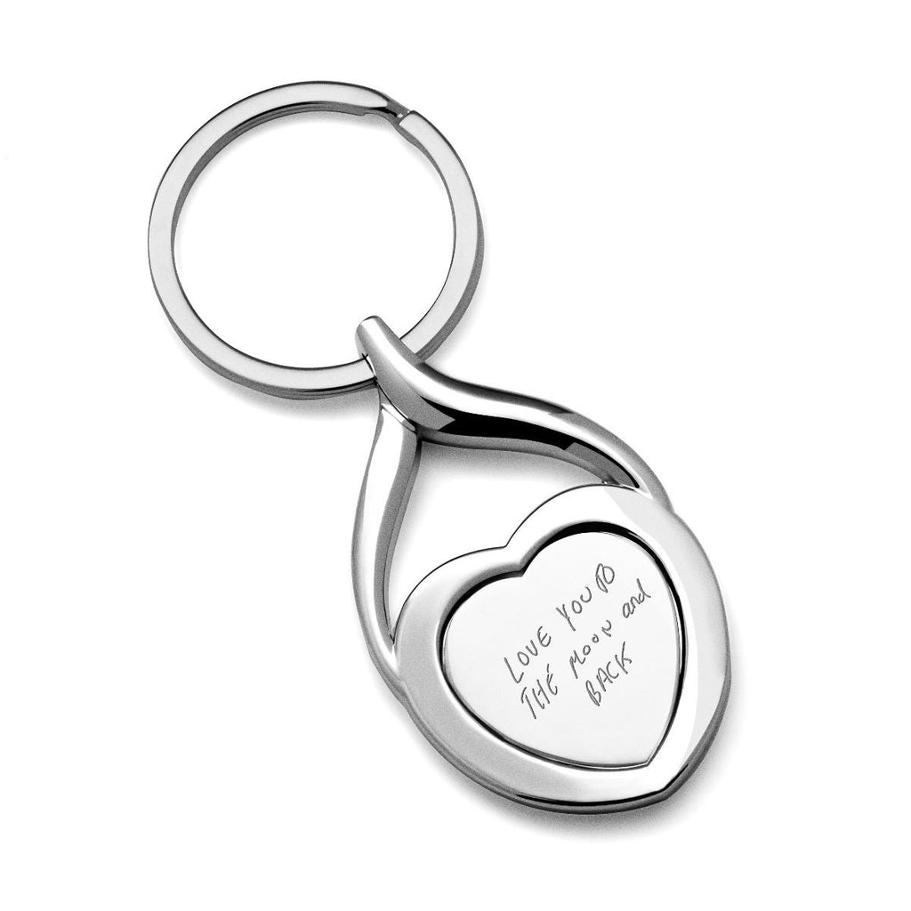 Stainless Steel Personalized Handwriting Heart Keychain