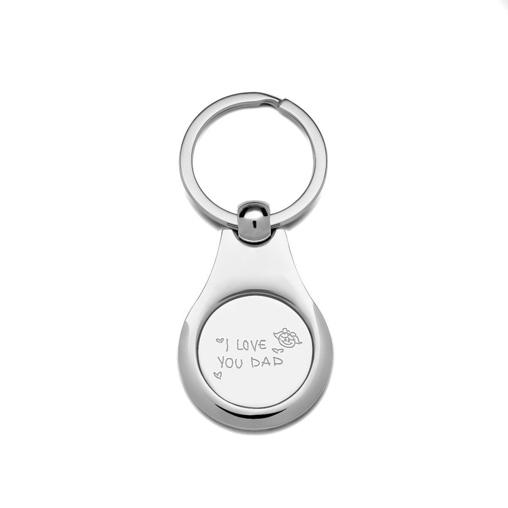 Stainless Steel Personalized Handwriting Round Keychain