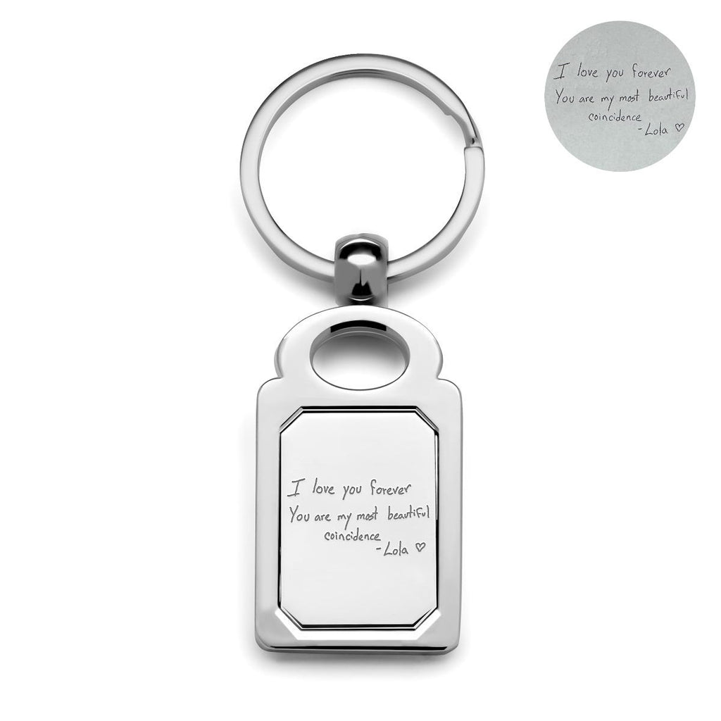 Stainless Steel Personalized Handwriting Rectangle Keychain