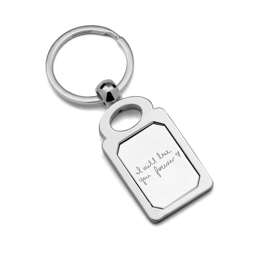Stainless Steel Personalized Handwriting Rectangle Keychain