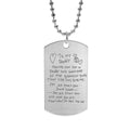 Stainless Steel Personalized Handwriting Dog Tag w/ 24' Ball Chain
