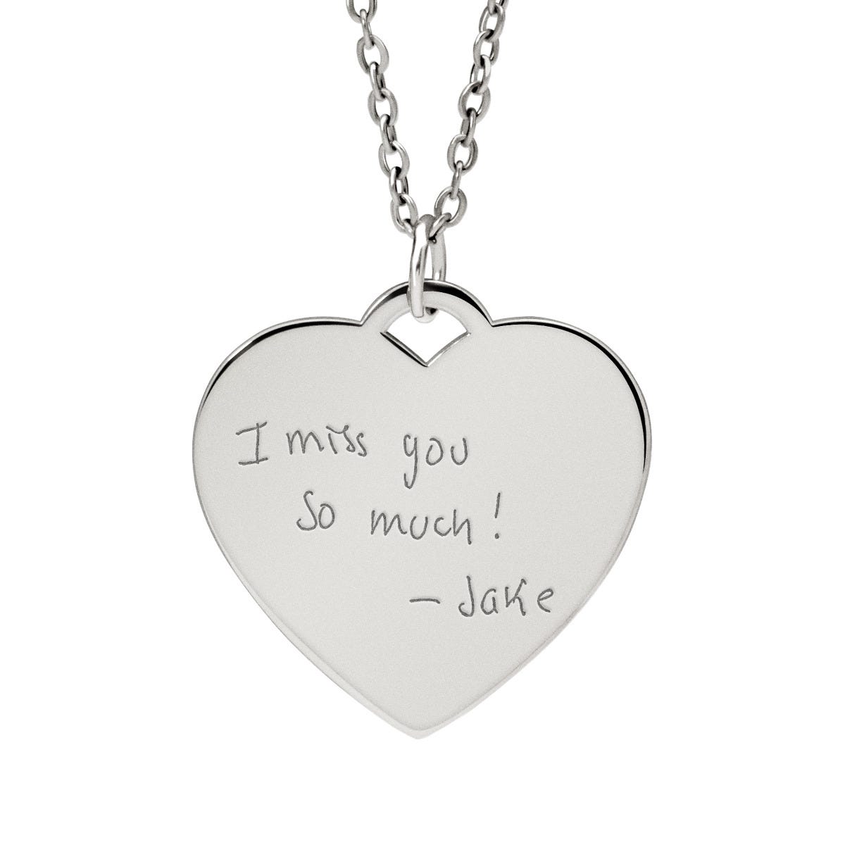 Personalized Handwriting Heart Pendant