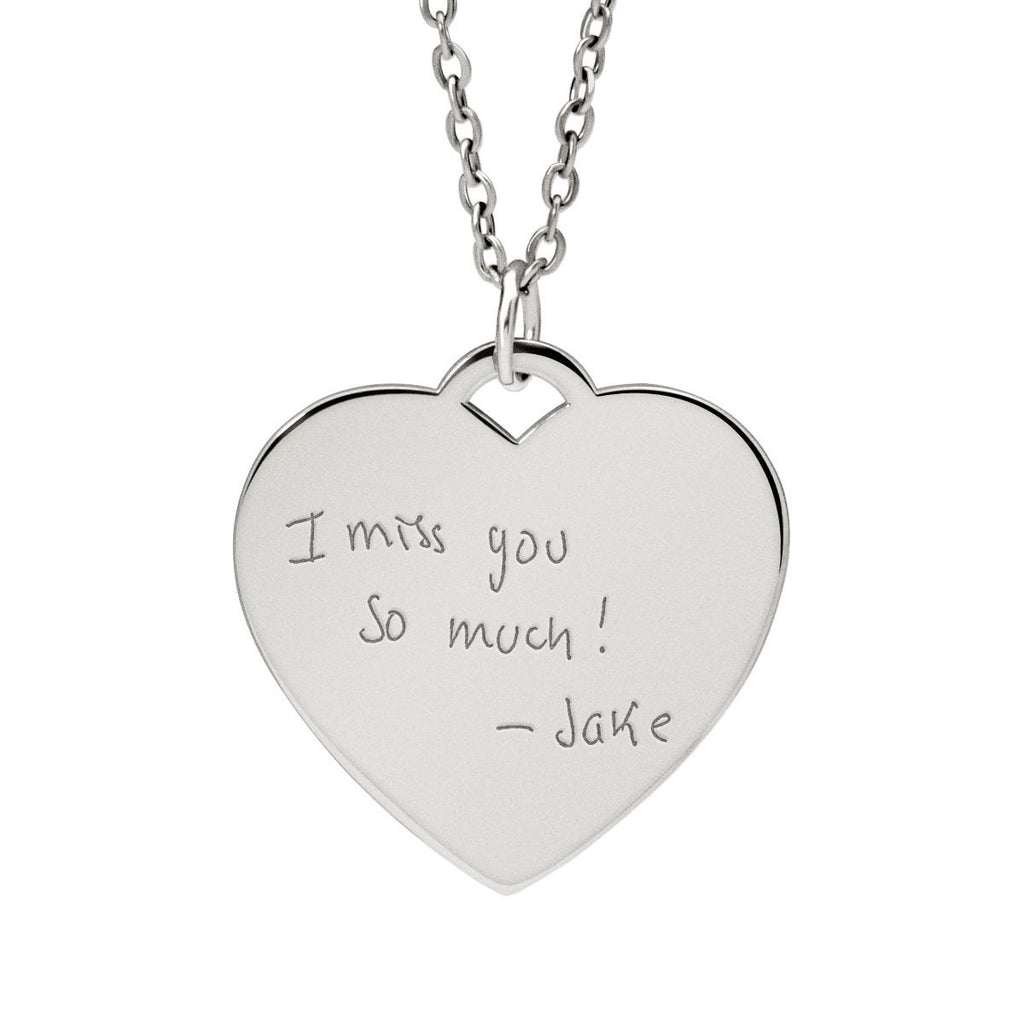 Personalized Handwriting Heart Pendant