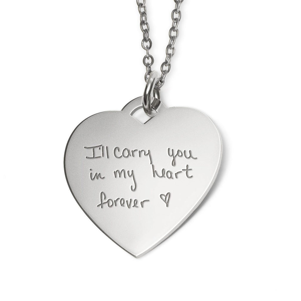 Personalized Handwriting Heart Pendant